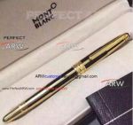 Perfect Replica Montblanc Meisterstuck Black and Gold Barrel Fountain Pen AAA